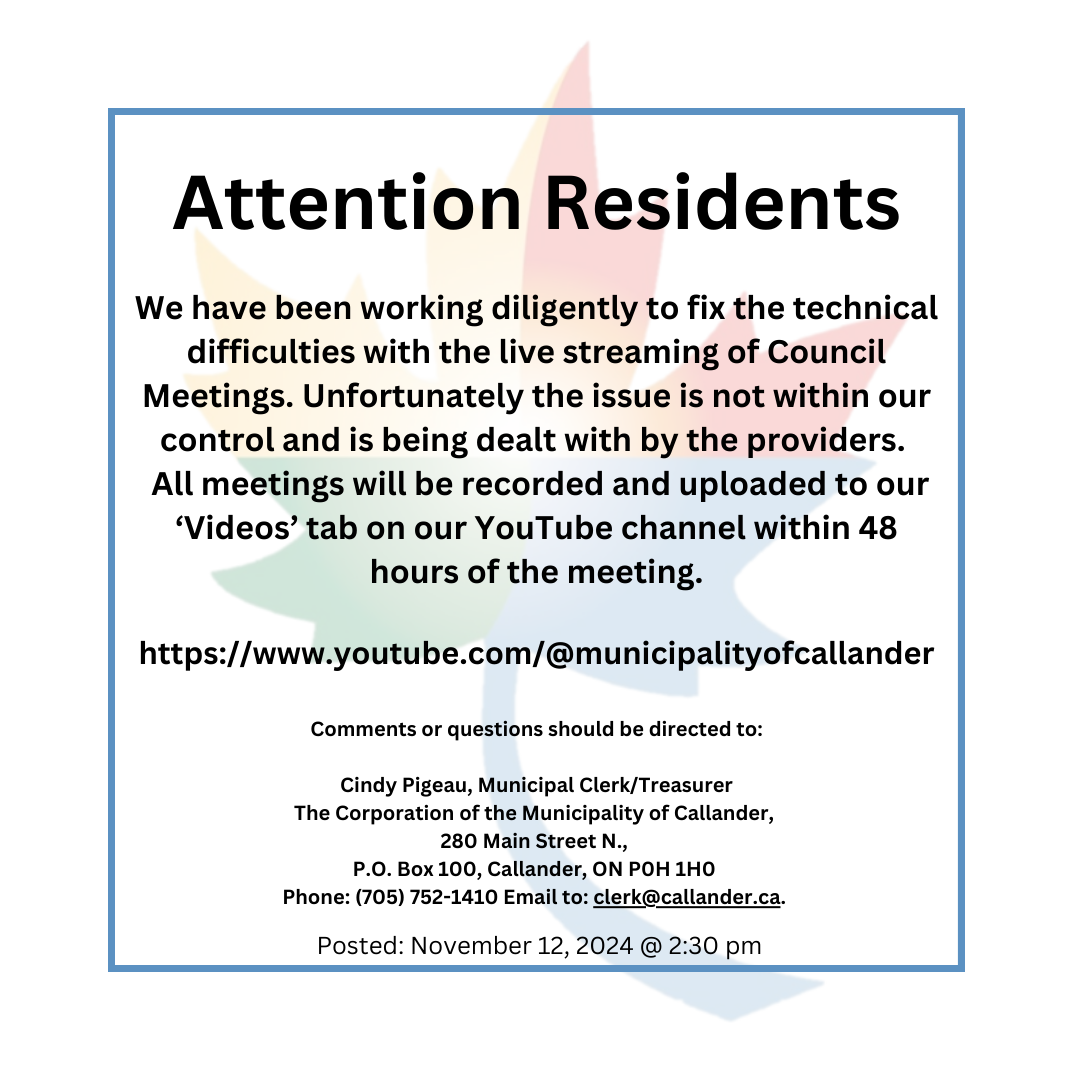 Attention Residents: Council Meeting Streaming | News & Alerts ...