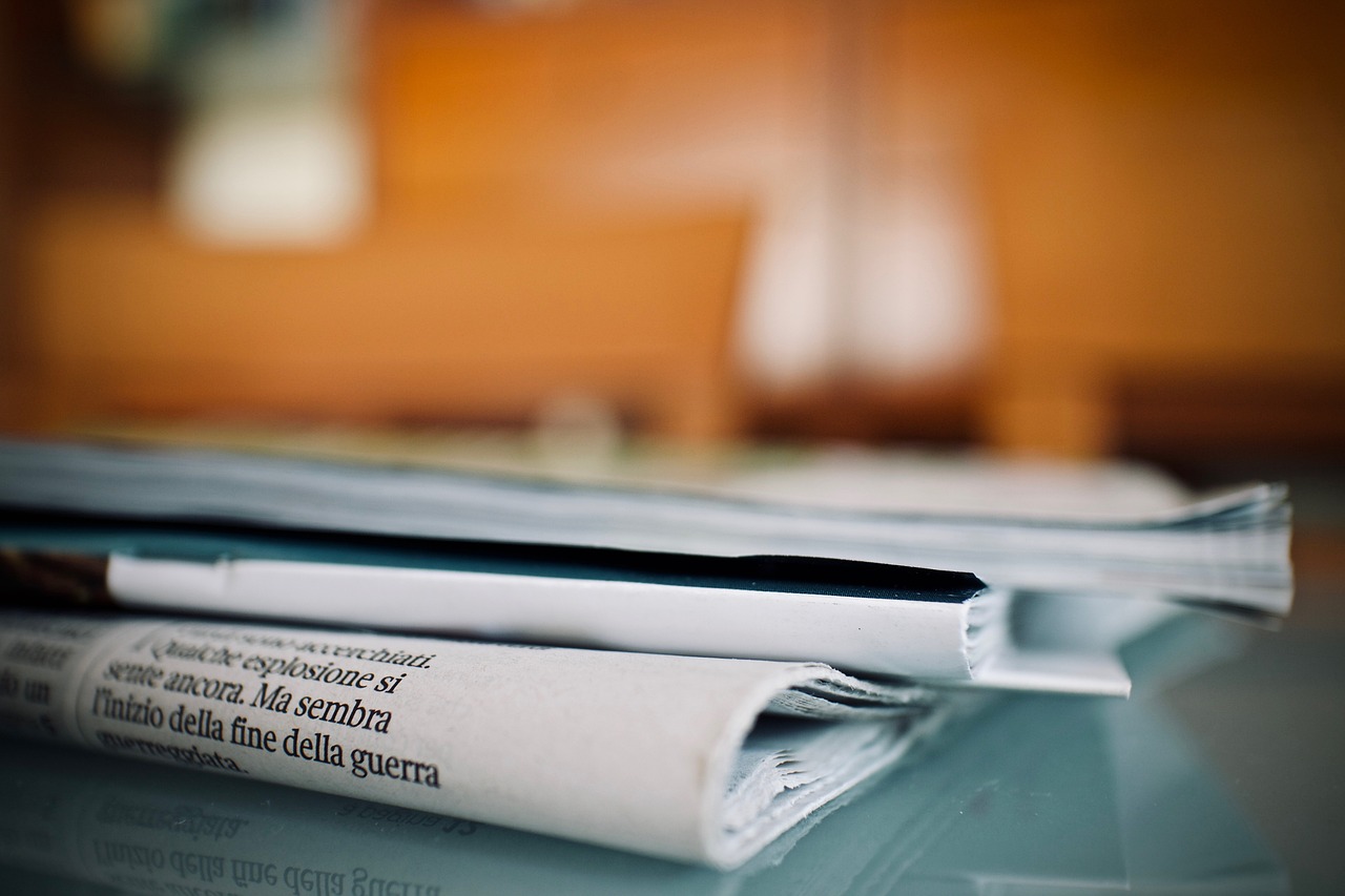 image of newspaper on desk