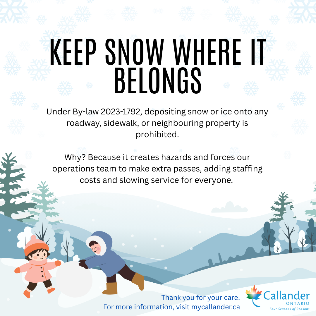 Winter Reminder: Keep Snow Where it Belongs
